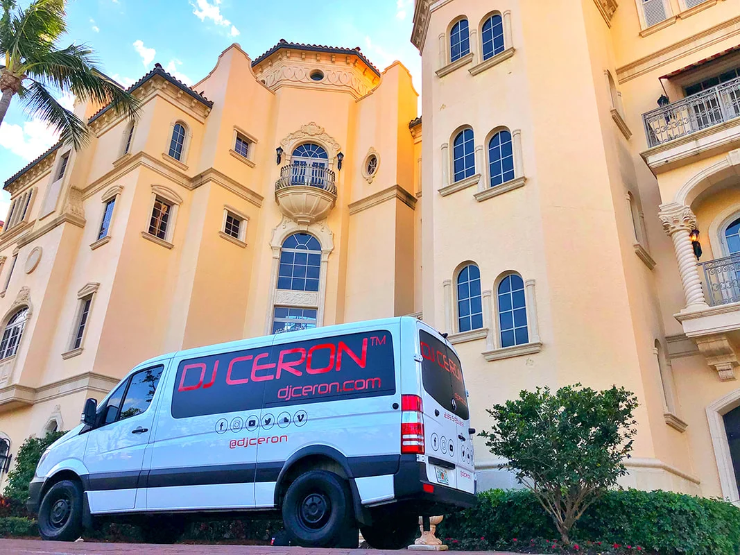 DJ CERON setting up at a luxury wedding reception