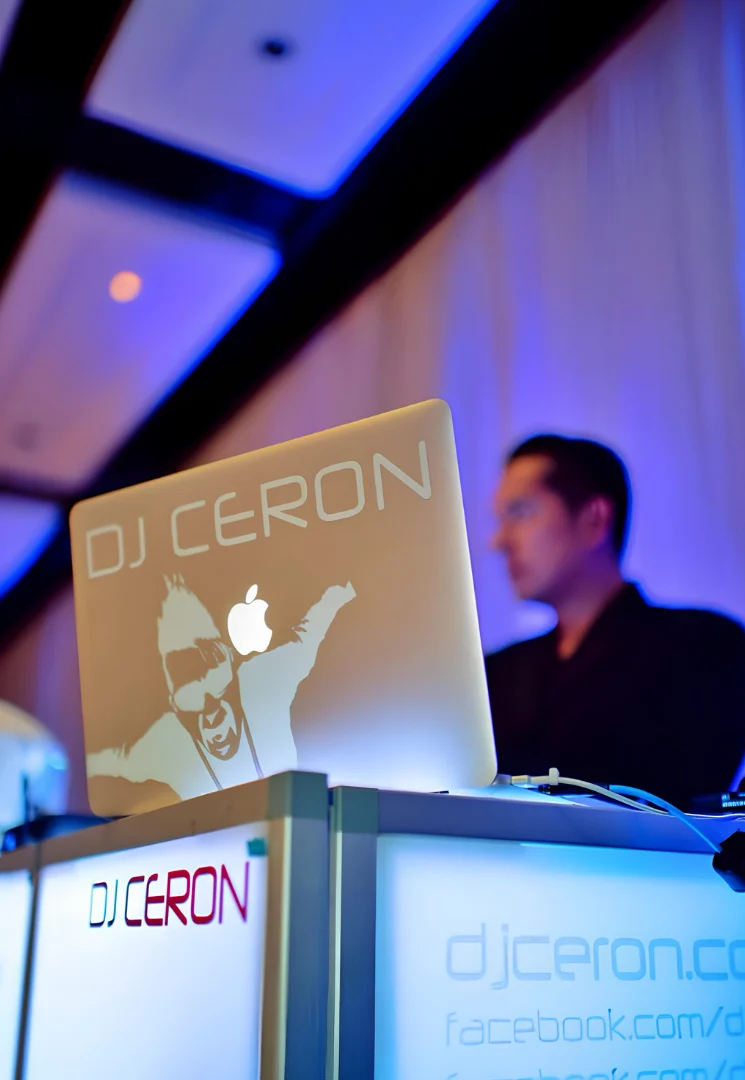 DJ CERON setting up at a luxury wedding reception